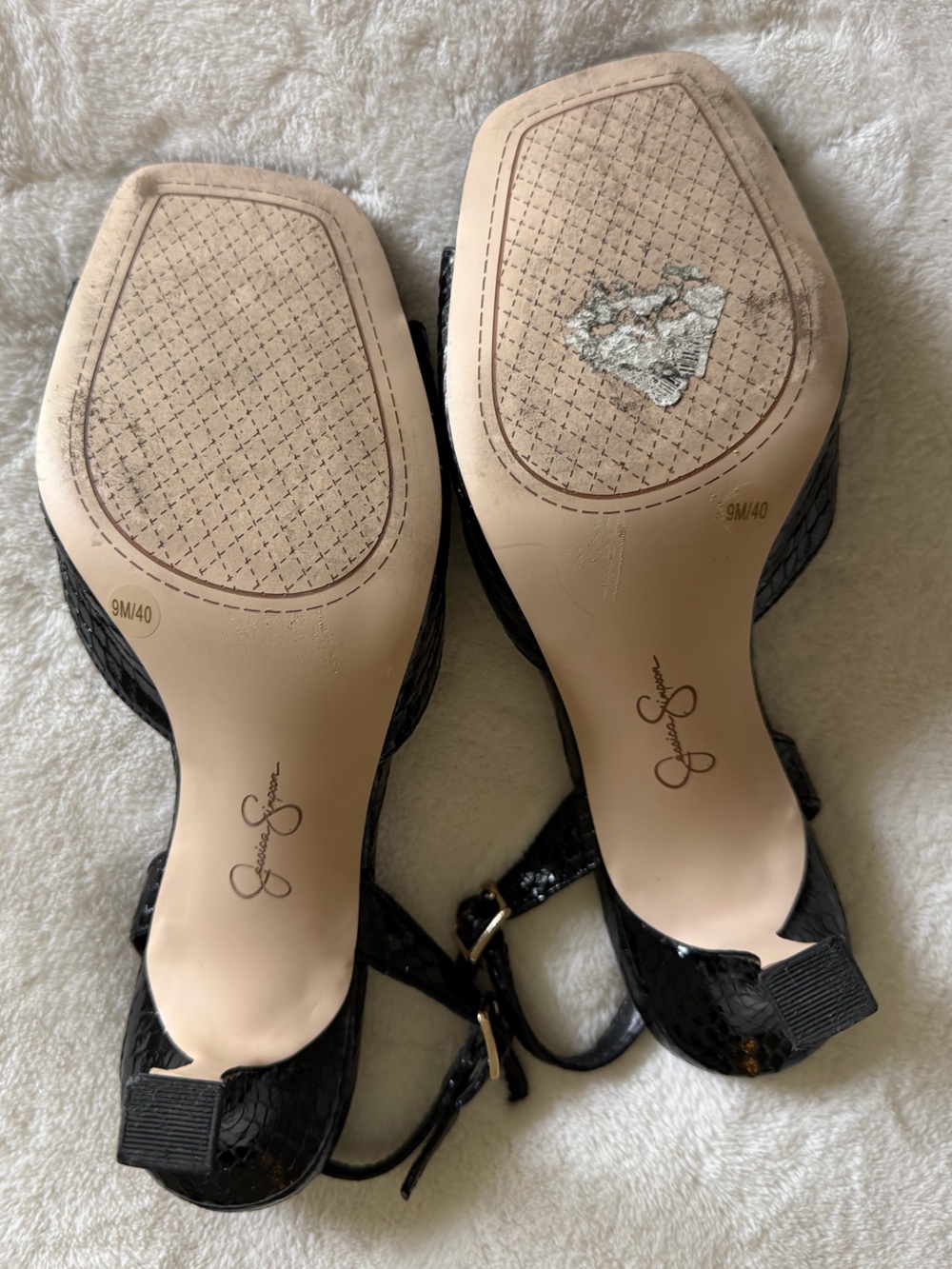 Black snakeskin Slingback Heels - Picture 5 of 5
